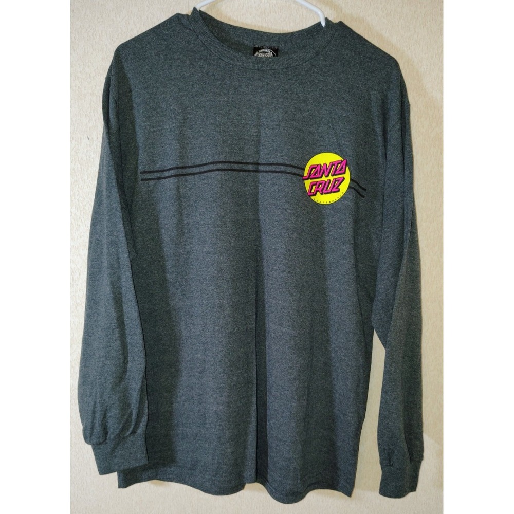 Santa Cruz Skateboards Classic Design Men's Dark Gray L/S Graphic Tee M